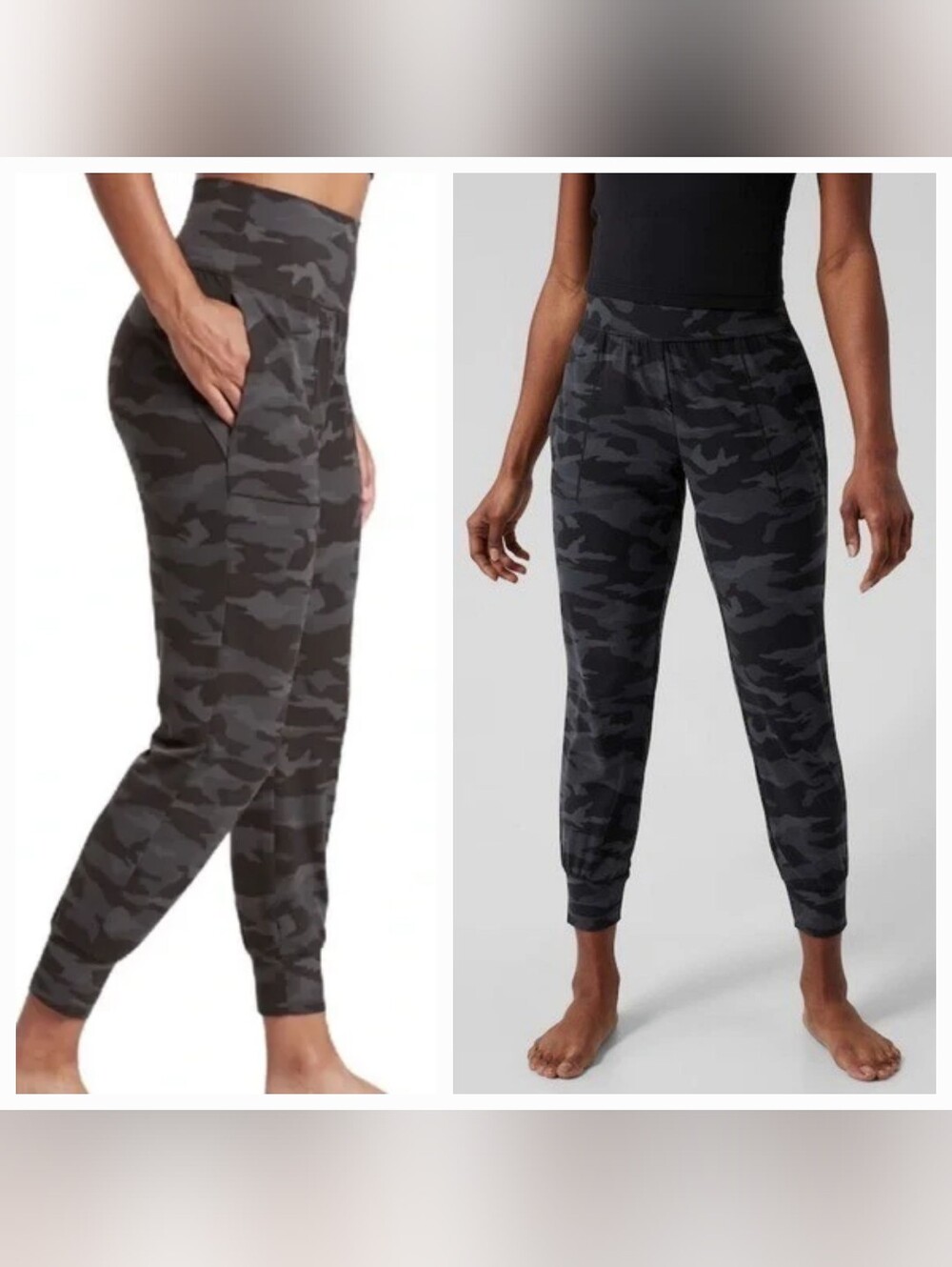 Athleta Salutation Camo Jogger size MT Medium Tall Black.